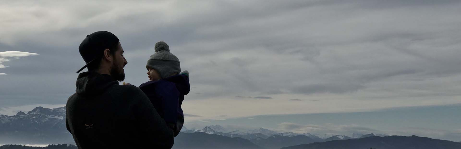 A caregiver and child